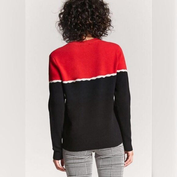 Forever 21 Red / Black Sequin Cheers Christmas Sweater - Picture 5 of 12